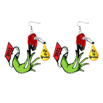 1 Pair Fashion Cartoon Character Carving Arylic Drop Earrings