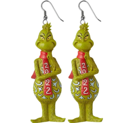 1 Pair Fashion Cartoon Character Carving Arylic Drop Earrings