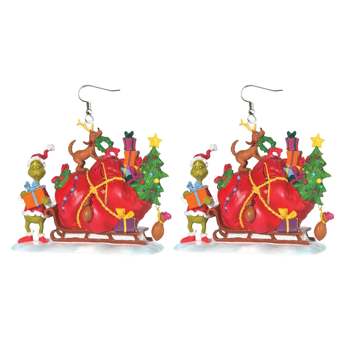 1 Pair Fashion Cartoon Character Carving Arylic Drop Earrings