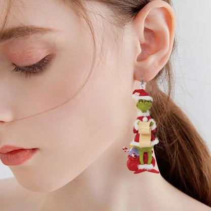 1 Pair Fashion Cartoon Character Carving Arylic Drop Earrings