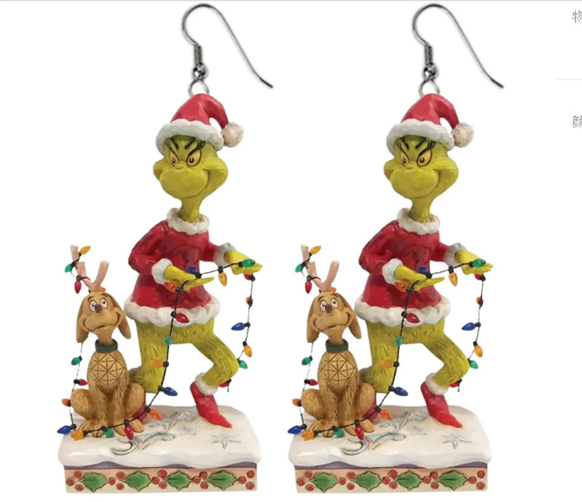 1 Pair Fashion Cartoon Character Carving Arylic Drop Earrings