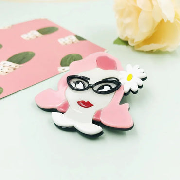 Fashion Cartoon Character Arylic Women'S Brooches