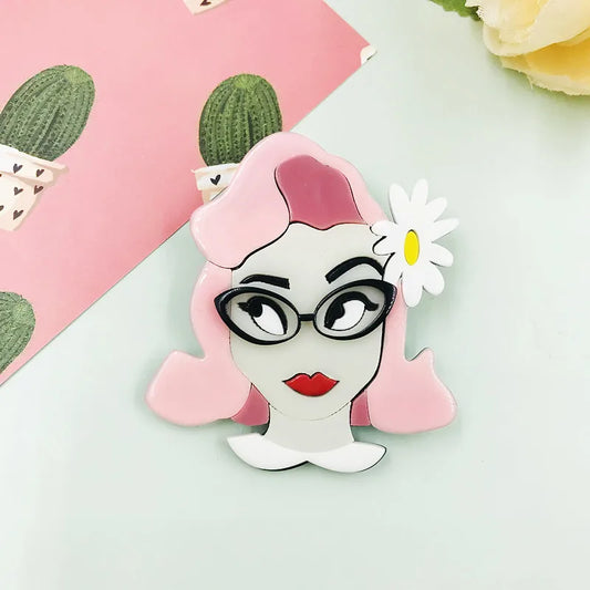 Fashion Cartoon Character Arylic Women'S Brooches