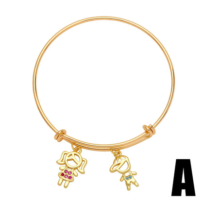 Fashion Cartoon Character Copper Bracelets Plating Zircon Copper Bracelets