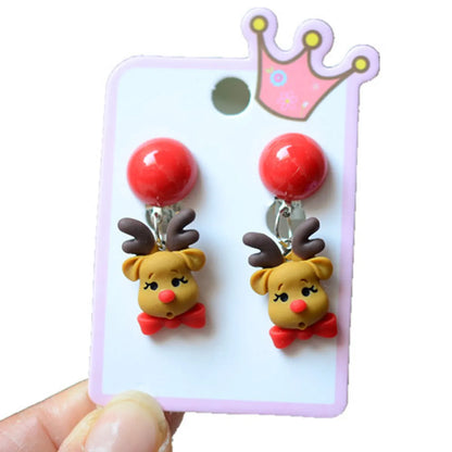 Fashion Cartoon Character Plastic Christmas Kid'S Ear Clips