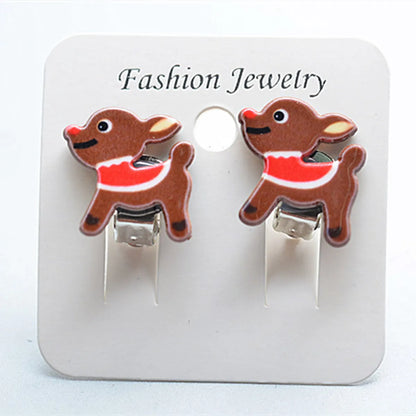 Fashion Cartoon Character Plastic Christmas Kid'S Ear Clips