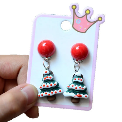 Fashion Cartoon Character Plastic Christmas Kid'S Ear Clips