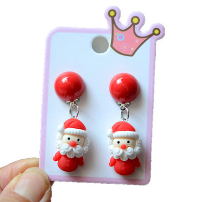 Fashion Cartoon Character Plastic Christmas Kid'S Ear Clips