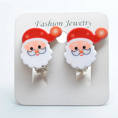 Fashion Cartoon Character Plastic Christmas Kid'S Ear Clips