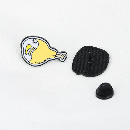 Fashion Cartoon Pizza Hamburger Bun Chicken Leg Collar Pin Badge