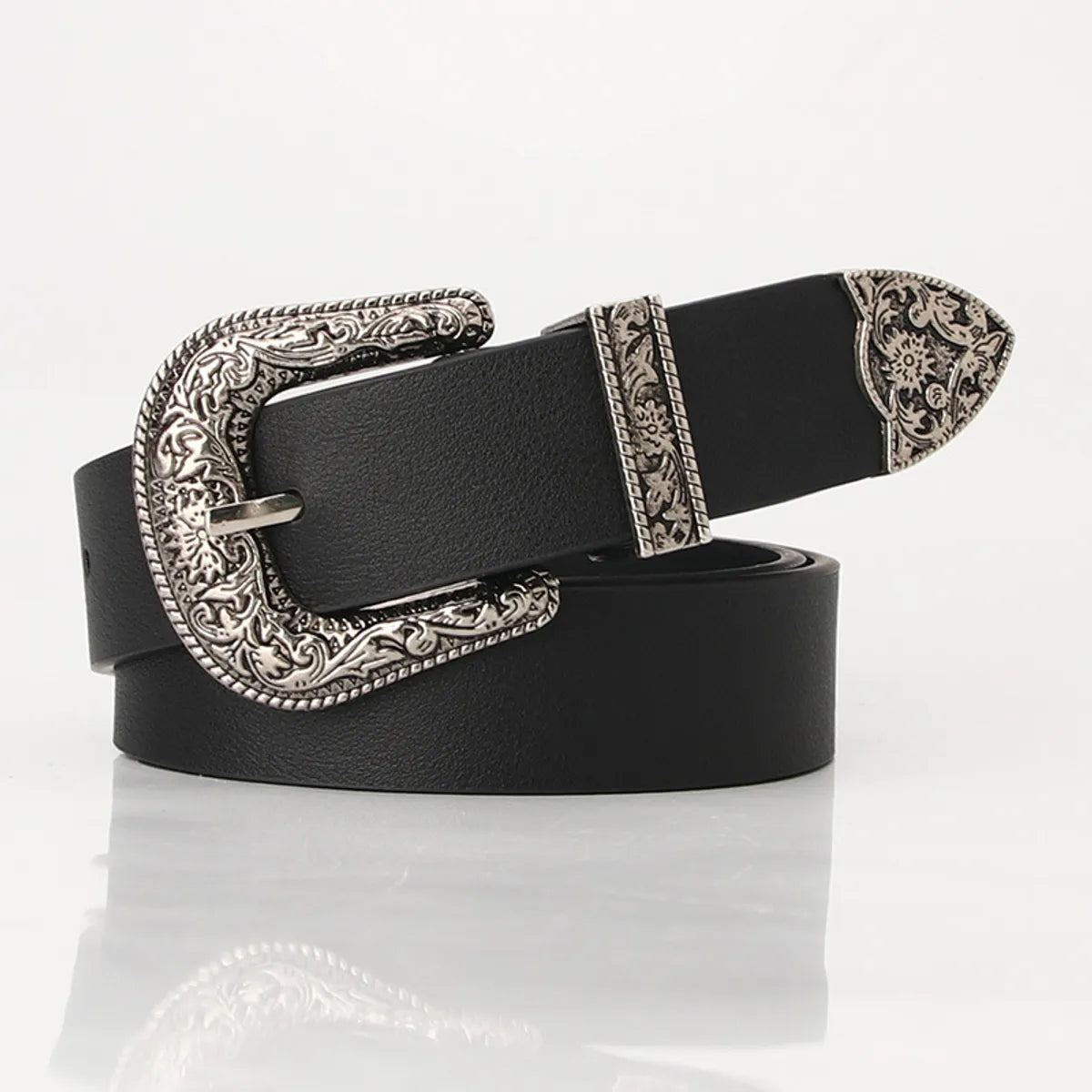 Fashion Carved Buckle  Elegant Retro Pin Buckle Belt Jeans Belt Wholesale