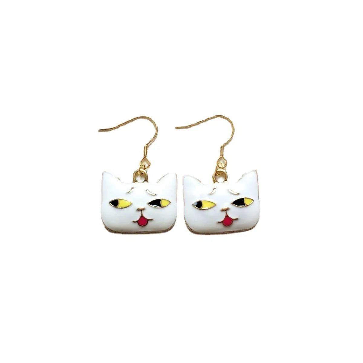 Fashion Cat Alloy Enamel Women's Drop Earrings 1 Pair