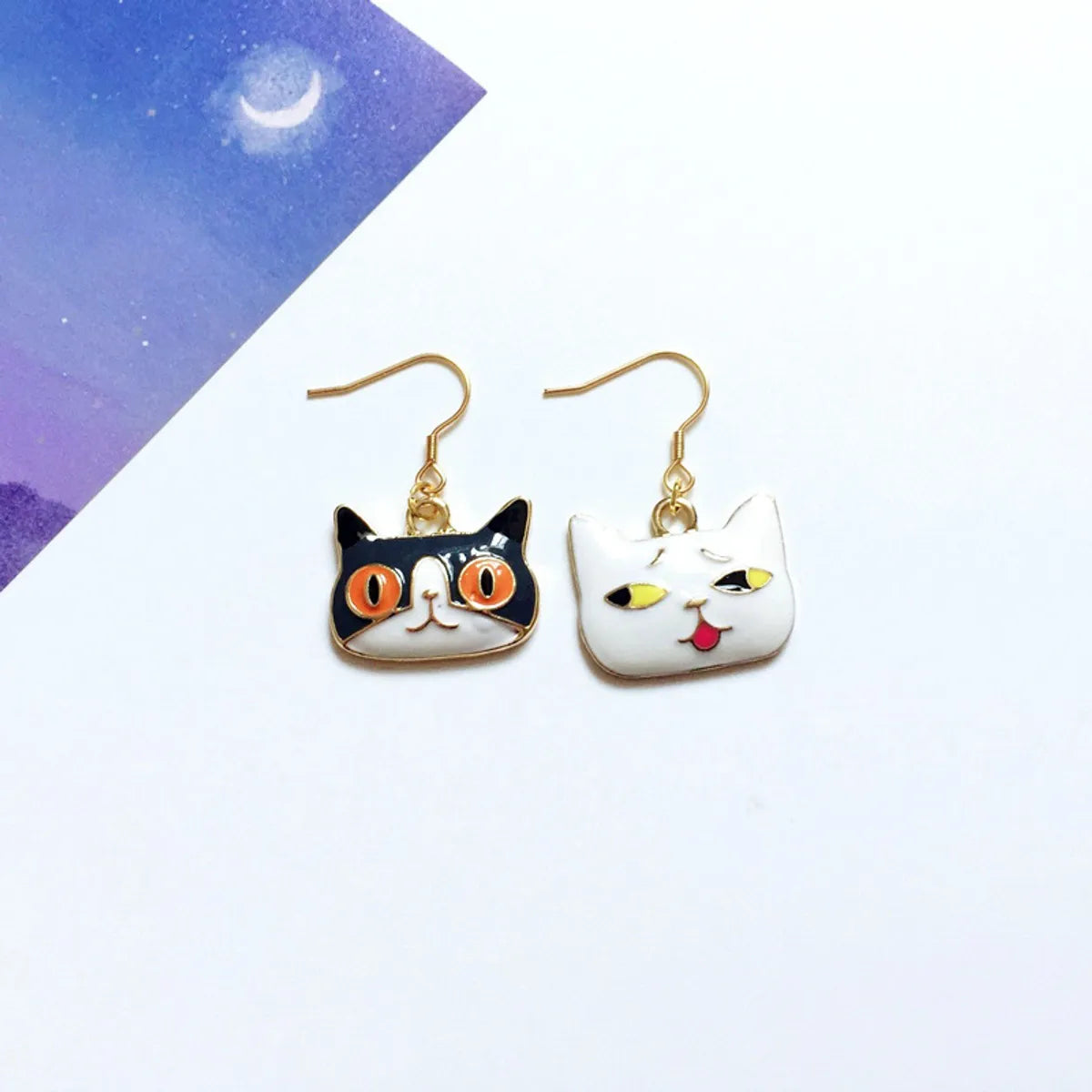 Fashion Cat Alloy Enamel Women's Drop Earrings 1 Pair