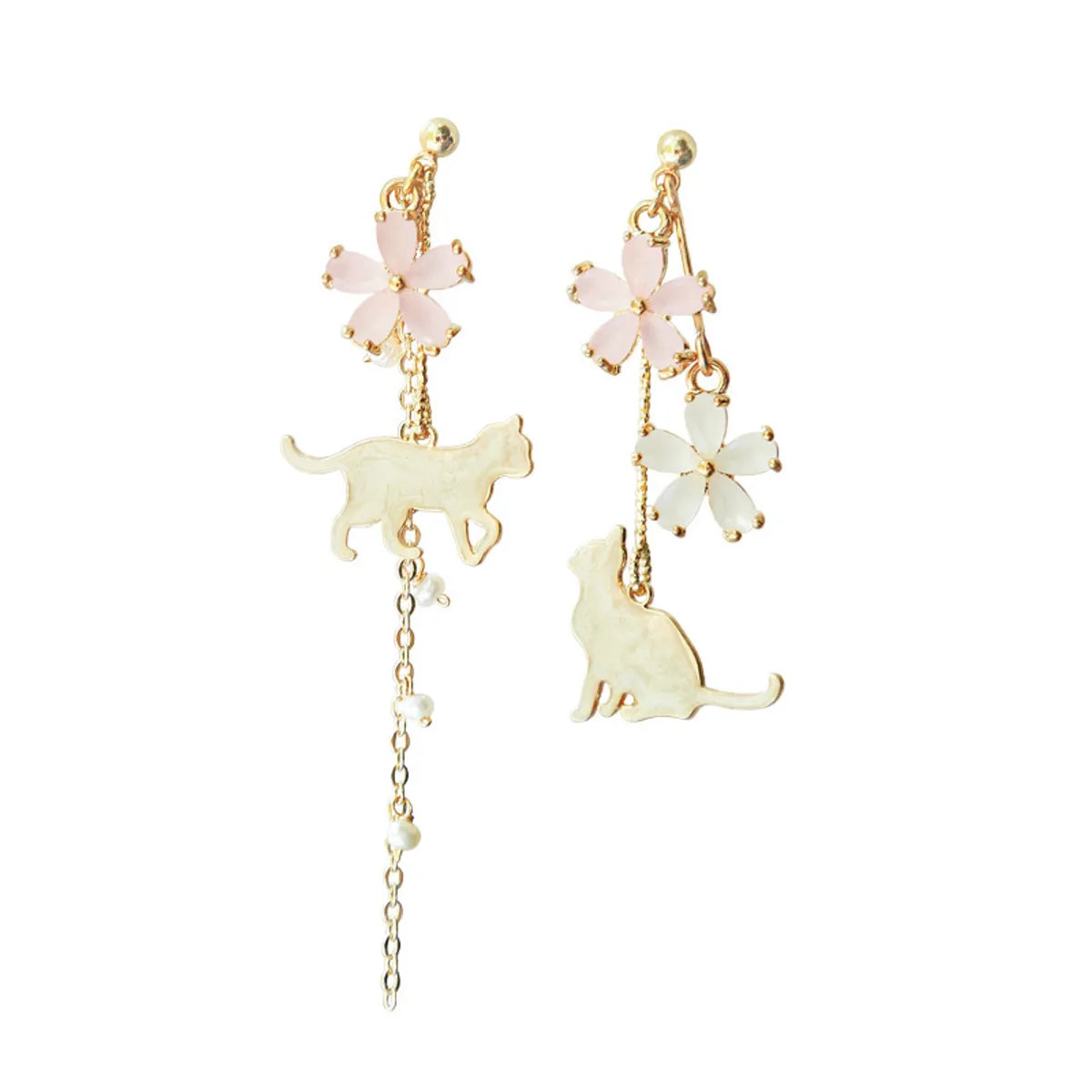 Fashion Cat Alloy Enamel Women's Drop Earrings 1 Pair