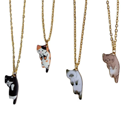 Fashion Cat Alloy Enamel Women's Pendant Necklace 1 Piece