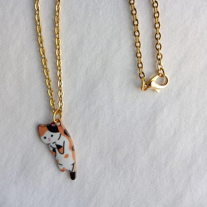 Fashion Cat Alloy Enamel Women's Pendant Necklace 1 Piece