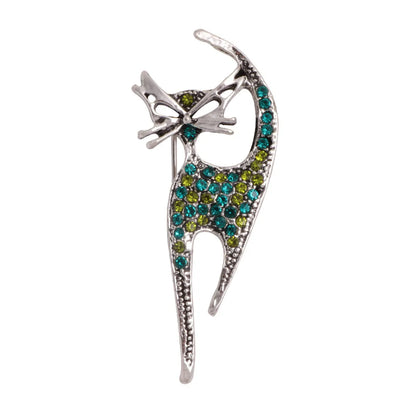 Fashion Cat Alloy Inlay Rhinestones Women'S Brooches