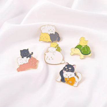 Fashion Cat Alloy Plating Unisex Brooches