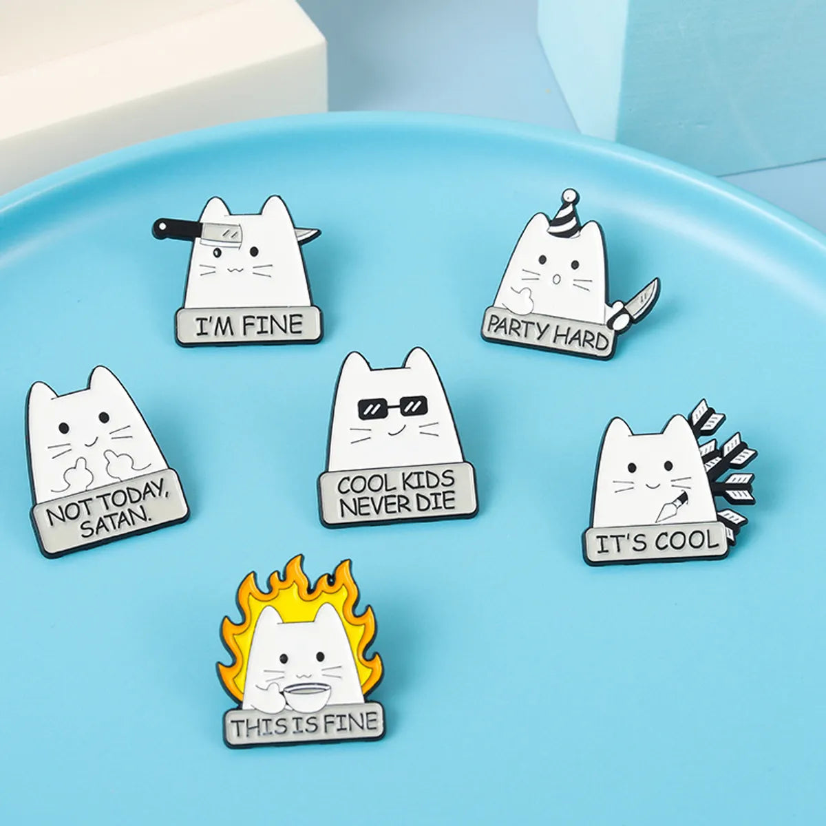 Fashion Cat Alloy Stoving Varnish Unisex Brooches