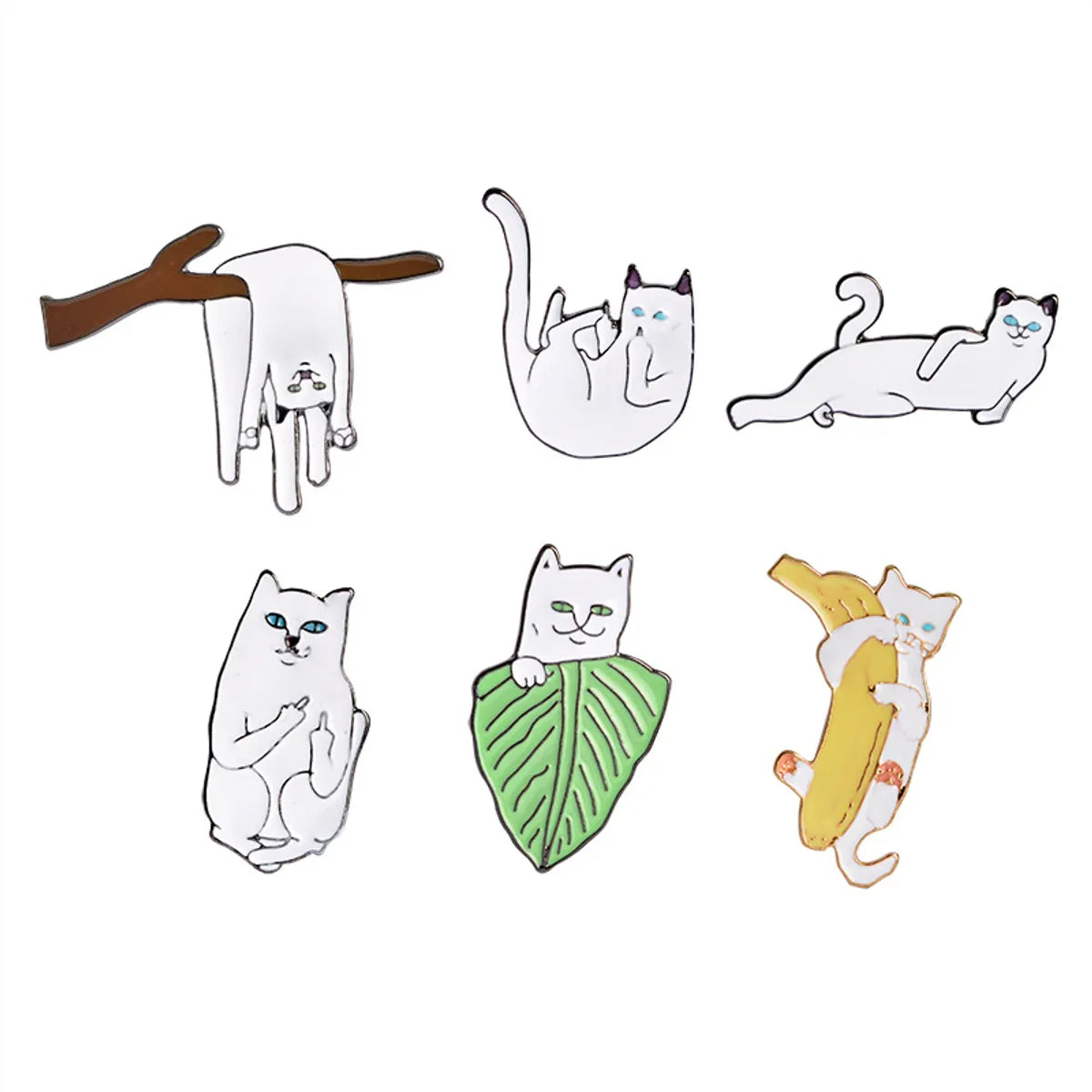 Fashion Cat Alloy Stoving Varnish Unisex Brooches