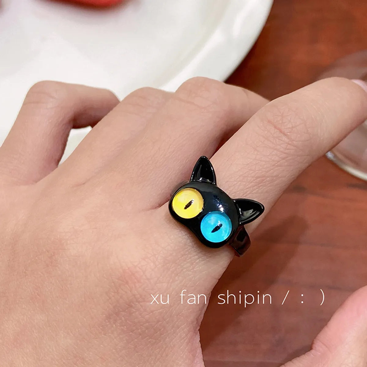 Fashion Cat Arylic Epoxy Women's Rings Earrings