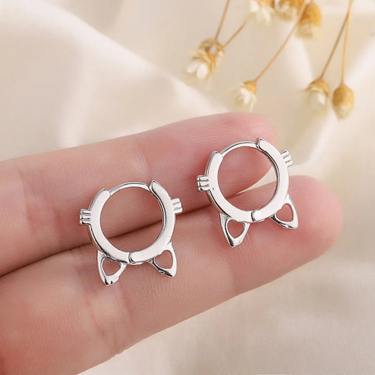 Fashion Cat Copper Plating Ear Studs 1 Pair