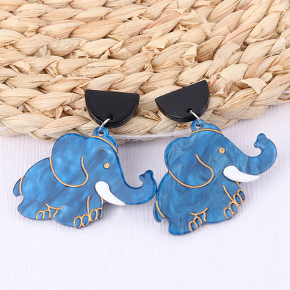 Fashion Cat Elephant Arylic Women's Drop Earrings 1 Pair