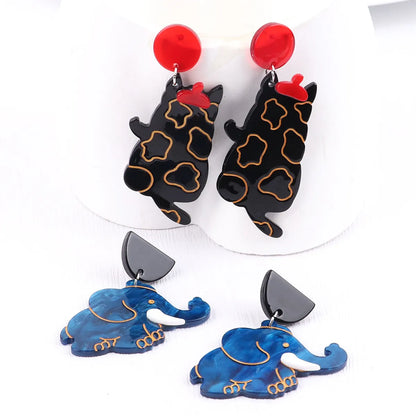 Fashion Cat Elephant Arylic Women's Drop Earrings 1 Pair