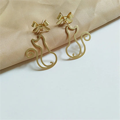 Fashion Cat Metal Plating Women's Drop Earrings 1 Pair