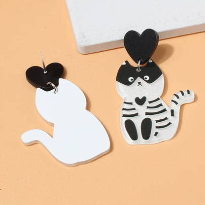 1 Pair Fashion Cat Plastic Drop Earrings