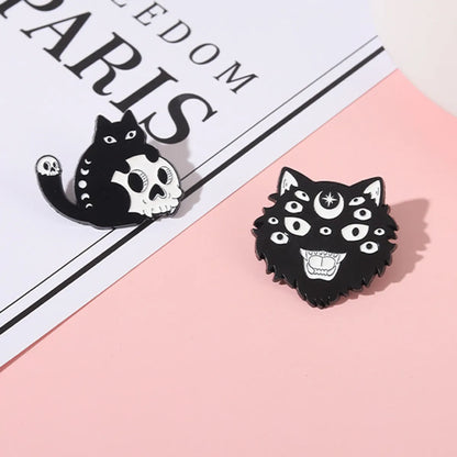 Fashion Cat Skull Alloy Plating Unisex Brooches