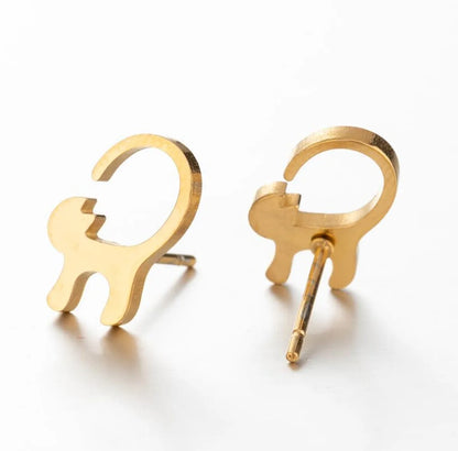 1 Pair Fashion Cat 304 Stainless Steel 18K Gold Plated Ear Studs