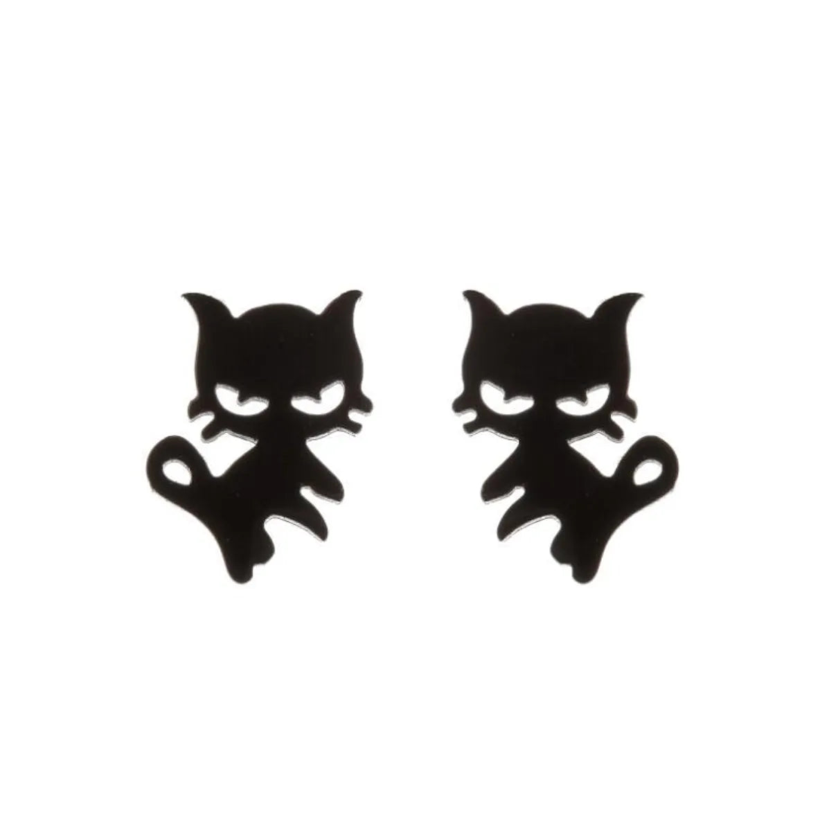 1 Pair Fashion Cat 304 Stainless Steel 18K Gold Plated Ear Studs