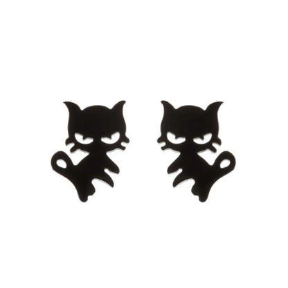 1 Pair Fashion Cat 304 Stainless Steel 18K Gold Plated Ear Studs