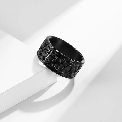 Fashion Celtic Knot Titanium Steel Celtic Wolf Men'S Ring