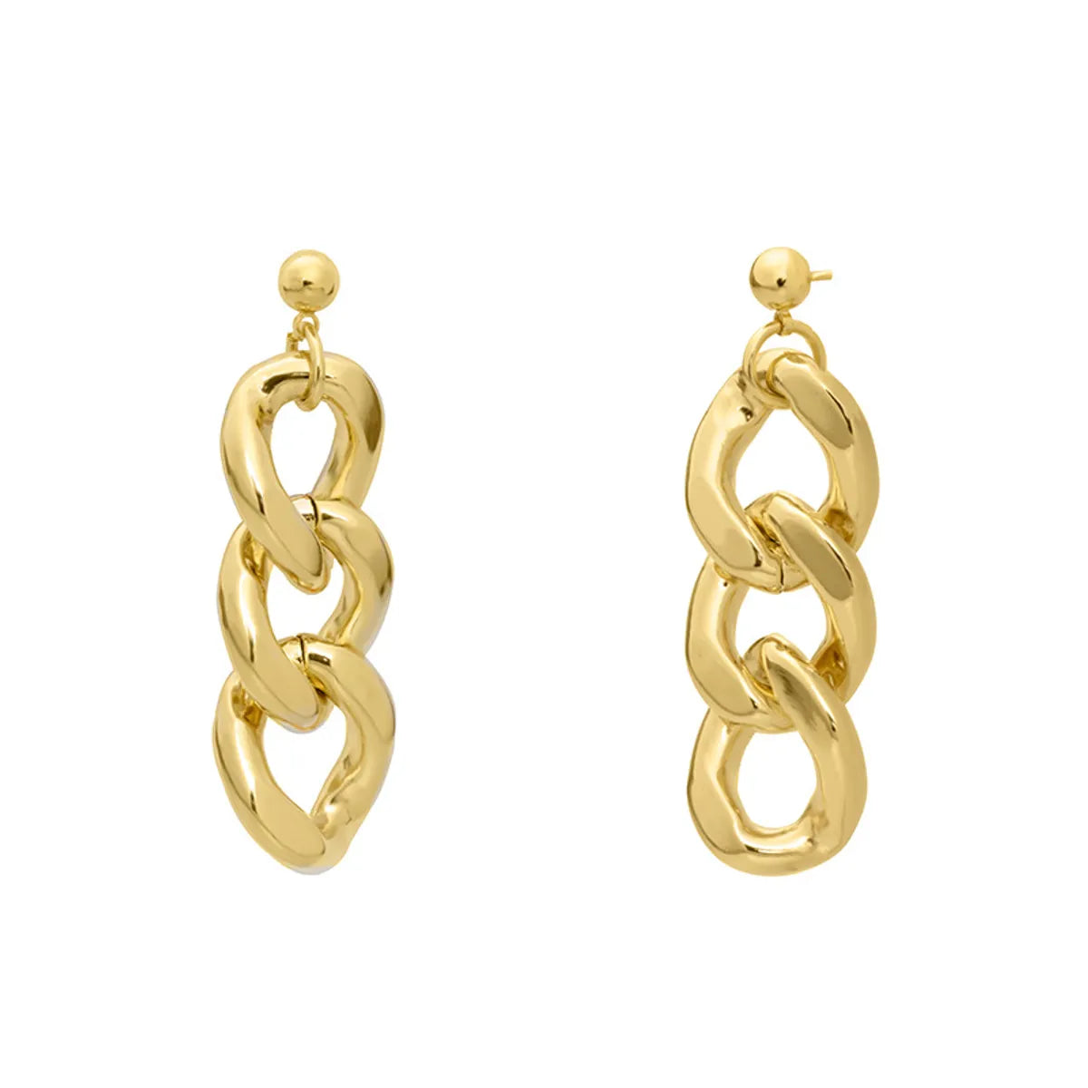 Fashion Chain Gold Plated Stainless Steel Drop Earrings