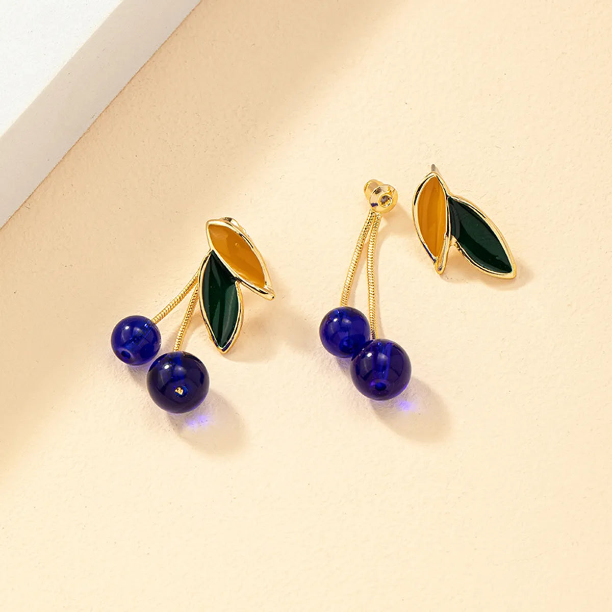 Fashion Cherry Fruit Alloy Glass Enamel Women's Earrings 1 Pair