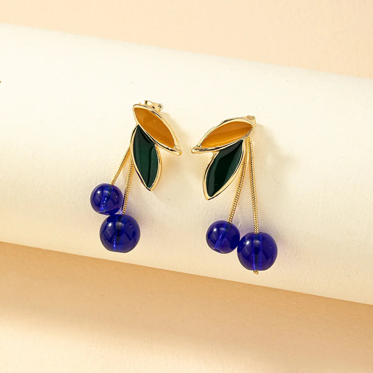 Fashion Cherry Fruit Alloy Glass Enamel Women's Earrings 1 Pair