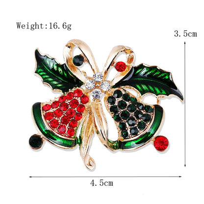 Fashion Christmas Hat Christmas Tree Snowman Alloy Inlay Rhinestones Unisex Brooches