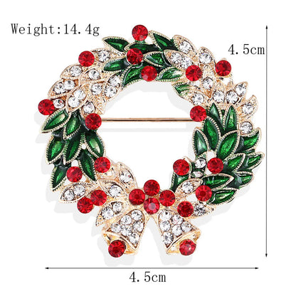 Fashion Christmas Hat Christmas Tree Snowman Alloy Inlay Rhinestones Unisex Brooches