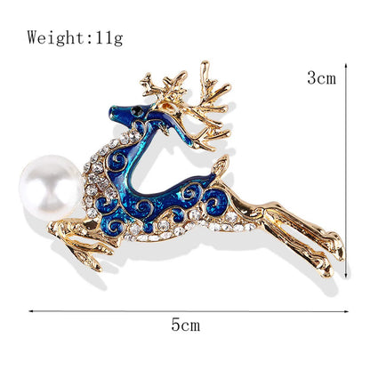 Fashion Christmas Hat Christmas Tree Snowman Alloy Inlay Rhinestones Unisex Brooches