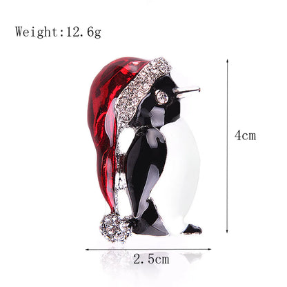 Fashion Christmas Hat Christmas Tree Snowman Alloy Inlay Rhinestones Unisex Brooches