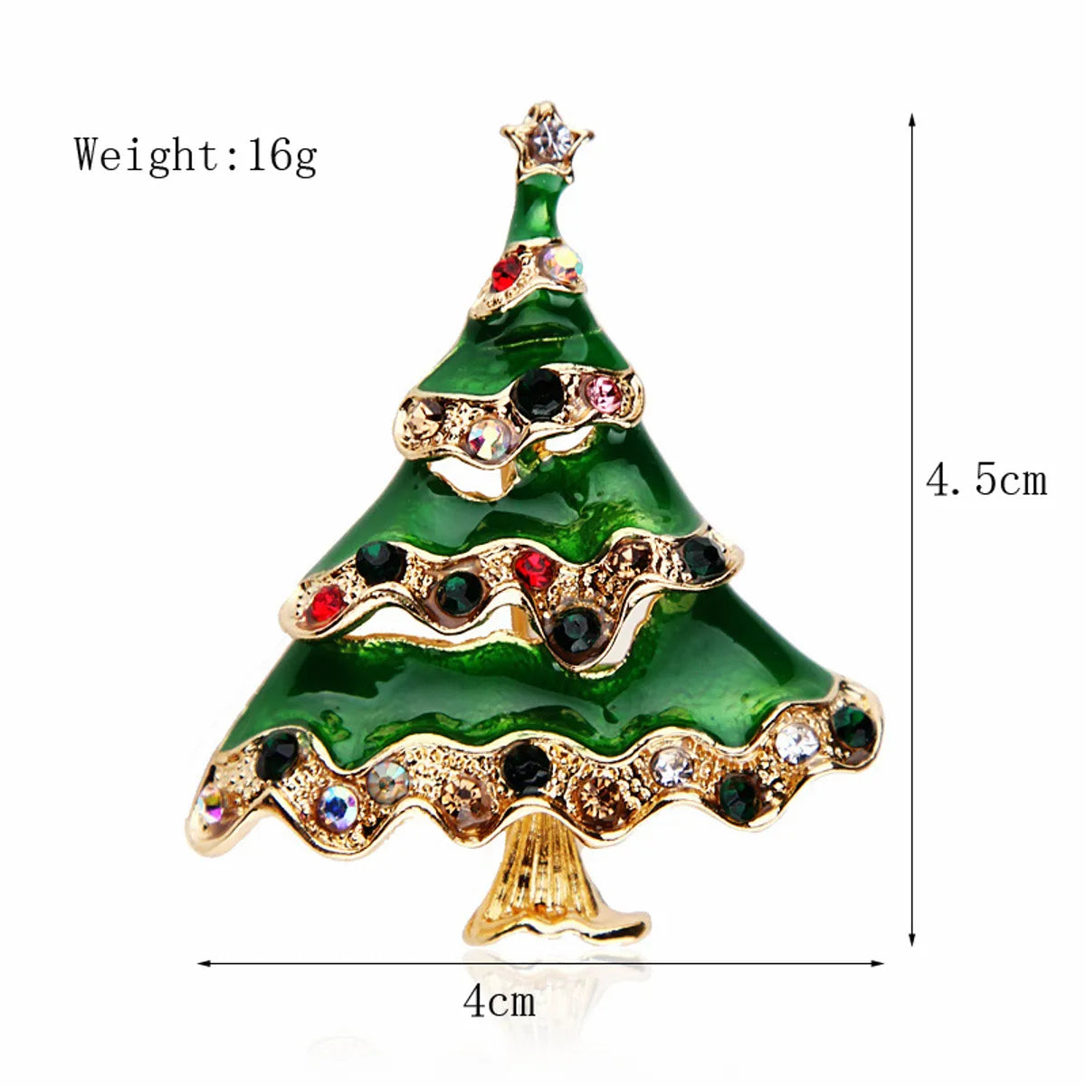 Fashion Christmas Hat Christmas Tree Snowman Alloy Inlay Rhinestones Unisex Brooches