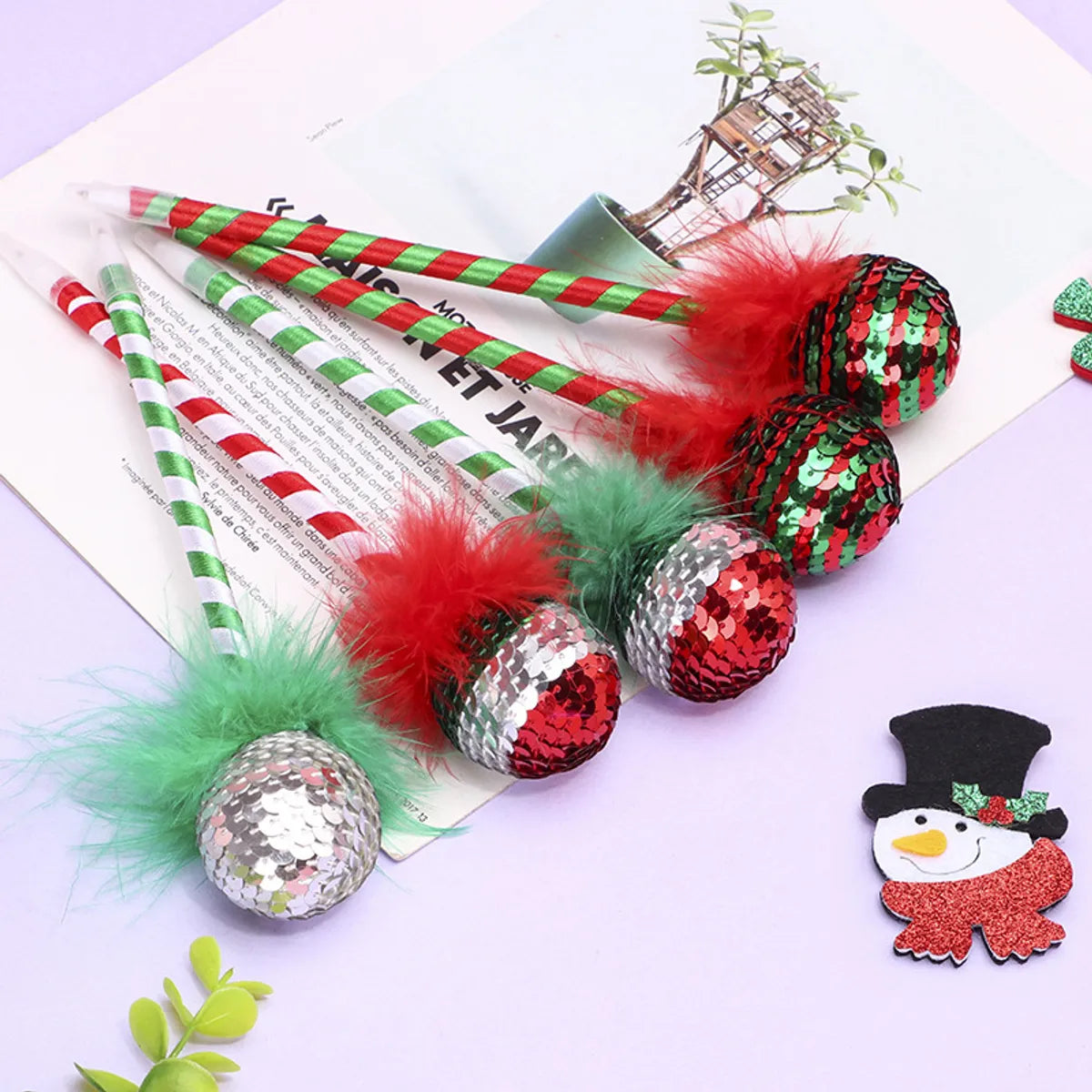 Fashion Christmas Mark Sequins Double Color Pen 1 Piece