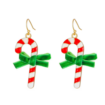 Fashion Christmas Tree Alloy Enamel Inlay Artificial Gemstones Women'S Drop Earrings 1 Pair