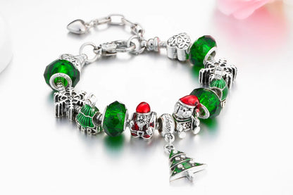 Fashion Christmas Tree Alloy Enamel Christmas Women'S Bracelets