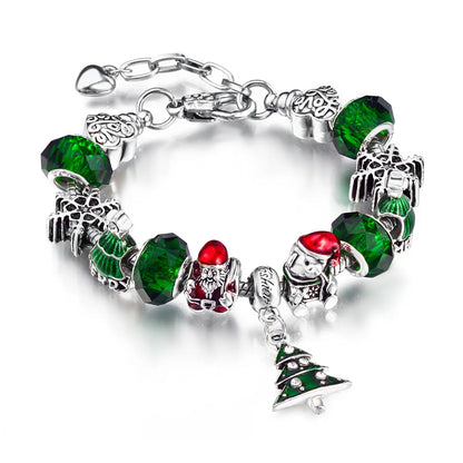 Fashion Christmas Tree Alloy Enamel Christmas Women'S Bracelets