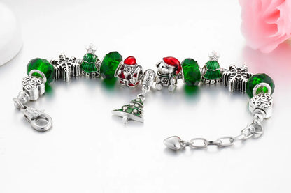 Fashion Christmas Tree Alloy Enamel Christmas Women'S Bracelets