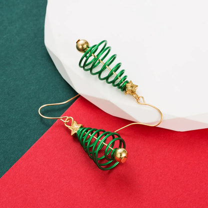 1 Pair Fashion Christmas Tree Enamel Alloy Drop Earrings