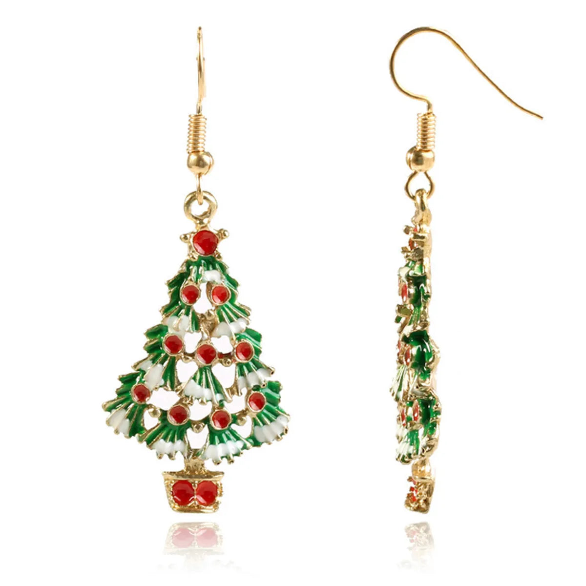 Fashion Christmas Tree Alloy Enamel Women'S Earrings Necklace